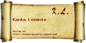 Kanka Levente névjegykártya